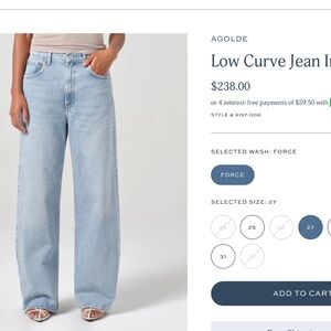 Agolde Low curve Jean